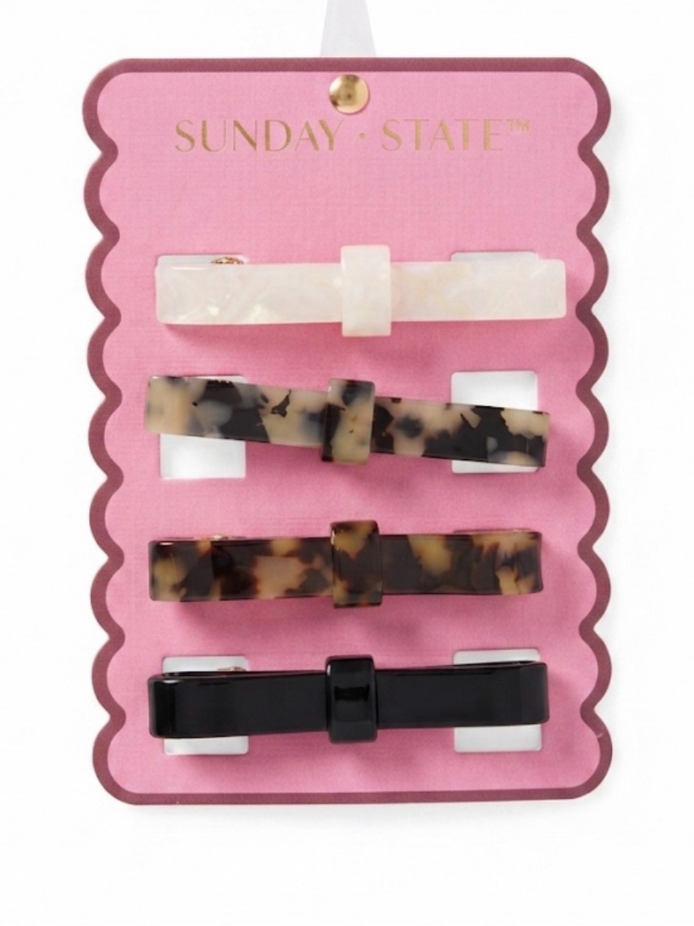 NWT ⚜️🖤⚜️ Sunday State Bows Hair Clips Set of 3